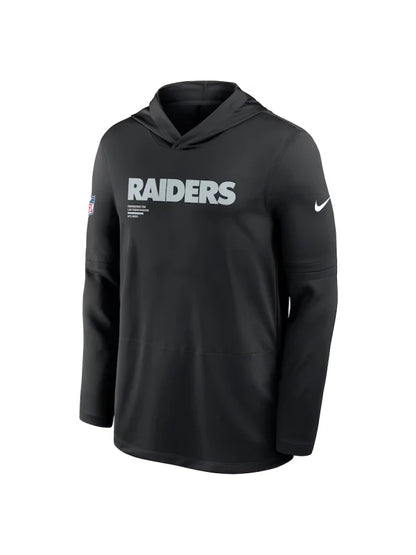 Las Vegas Raiders Sideline Performance Long Sleeve Hoodie T-Shirt Recreated Edition