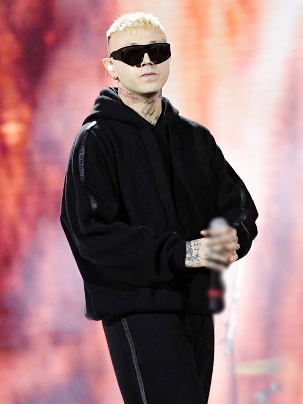 Lazza Black Hoodie Recreated Edition