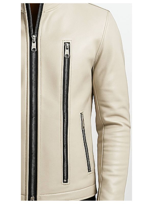 Mason White Leather Jacket – Men’s Premium White Leather Jacket