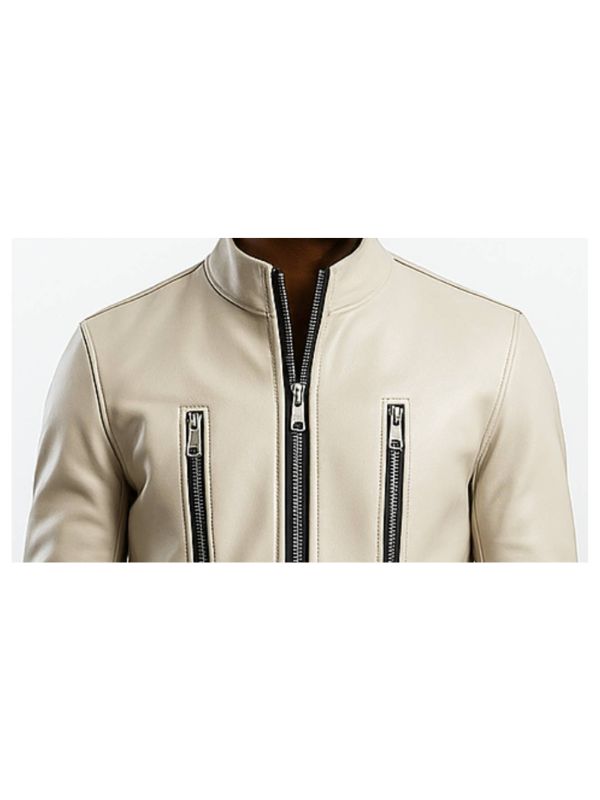 Mason White Leather Jacket – Men’s Premium White Leather Jacket