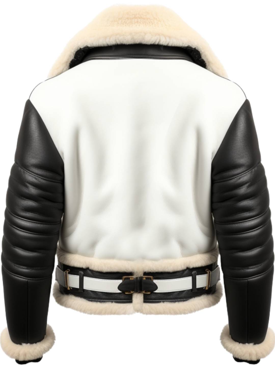 Men Aviator B3 Bomber Leather Jacket – Black &amp; White