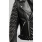 Men’s Black Biker Studded Leather Jacket