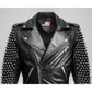 Men’s Black Biker Studded Leather Jacket
