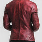 Men’s Premium Red Biker Distressed Leather Jacket – Red Leather Jacket