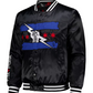 Men's Black CM Punk Chicago Full-Snap Bomber Satin Jacket – image 3