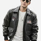 Men’s Black Bomber Leather Jacket – Air Force Pilot Style - Bold and Rugged