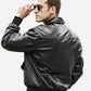 Men’s Black Bomber Leather Jacket – Air Force Pilot Style - Bold and Rugged