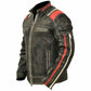 Men's Black Leather Cafe Racer Vintage Retro Distressed Jacket