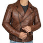 Men's Cafe Racer Brown Leather Motorcycle Jacket