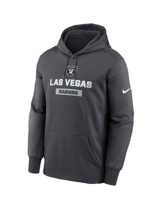 Las Vegas Raiders Nike Anthracite Toss Sweep Performance Hoodie Recreated Edition