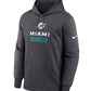 Miami Dolphins Nike Anthracite Toss Sweep Performance Hoodie Recreated Edition
