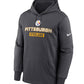 Pittsburgh Steelers Nike Anthracite Toss Sweep Performance Hoodie (Recreated Edition)