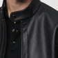 Men’s Stylish Black Leather Zip-Up Jacket - Bold and Elegant