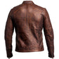 Men’s Vintage Brown Cafe Racer Genuine Leather Biker Jacket