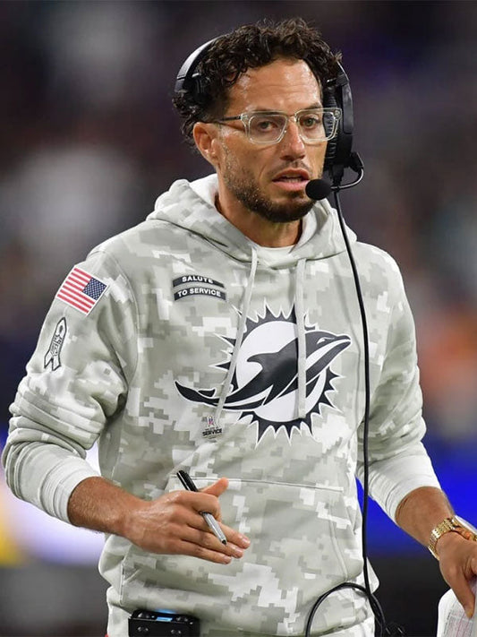 Mike McDaniel Dolphins Salute to Service Camo Hoodie Recreated Edition