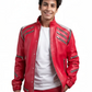 Mj Beat it Jacket Kids | Kids Michael Jackson Beat It Red Leather Jacket | Authentic MJ Cosplay Costume
