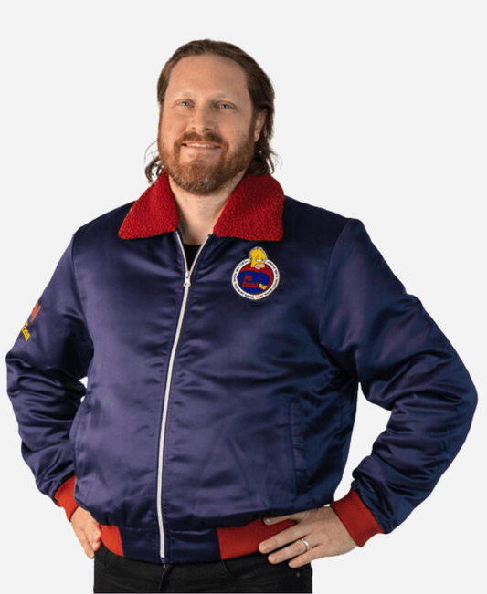 The Simpsons Cartoon Homer Simpson Navy Blue Bomber Jacket