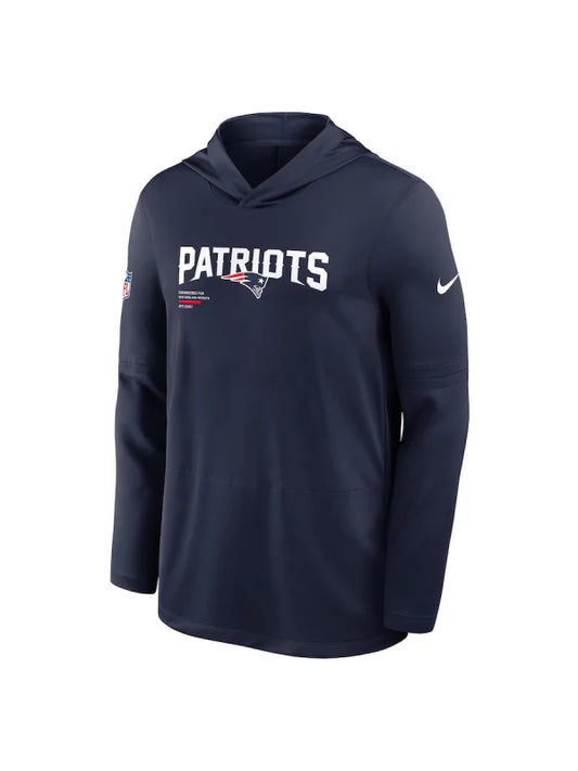 New England Patriots Sideline Performance Long Sleeve Hoodie T-Shirt Recreated Edition