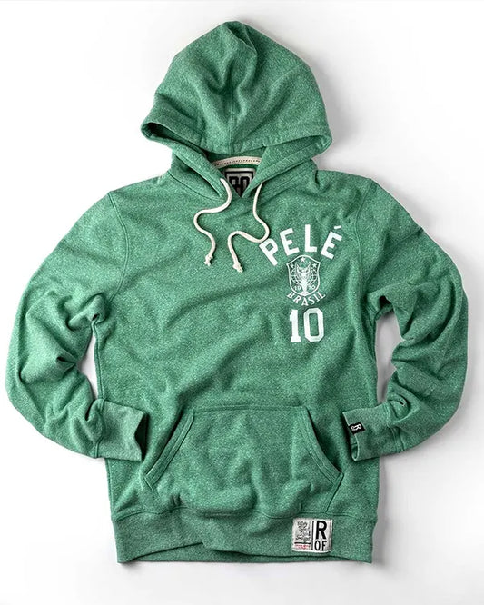 Pelé Brasil 10 Green Hoodie – Classic Football Legend Pullover Recreated Edition