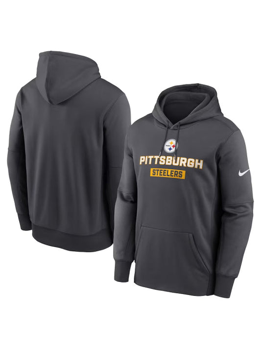Pittsburgh Steelers Nike Anthracite Toss Sweep Performance Hoodie (Recreated Edition)