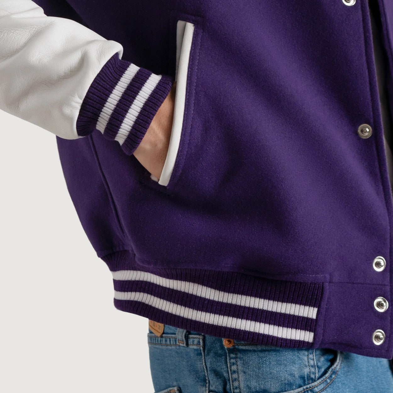 Purple and White Varsity Letterman Jacket