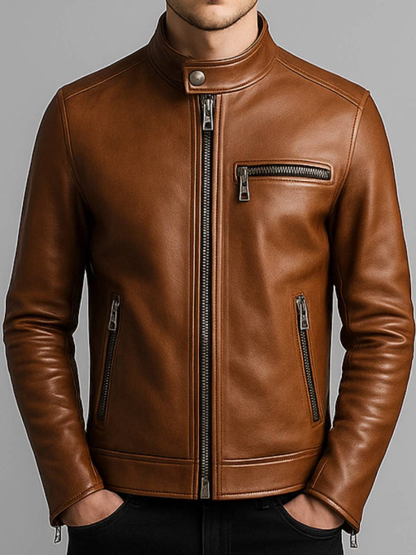 Riley Leather Brown Jacket – Men’s Premium Brown Leather Jacket