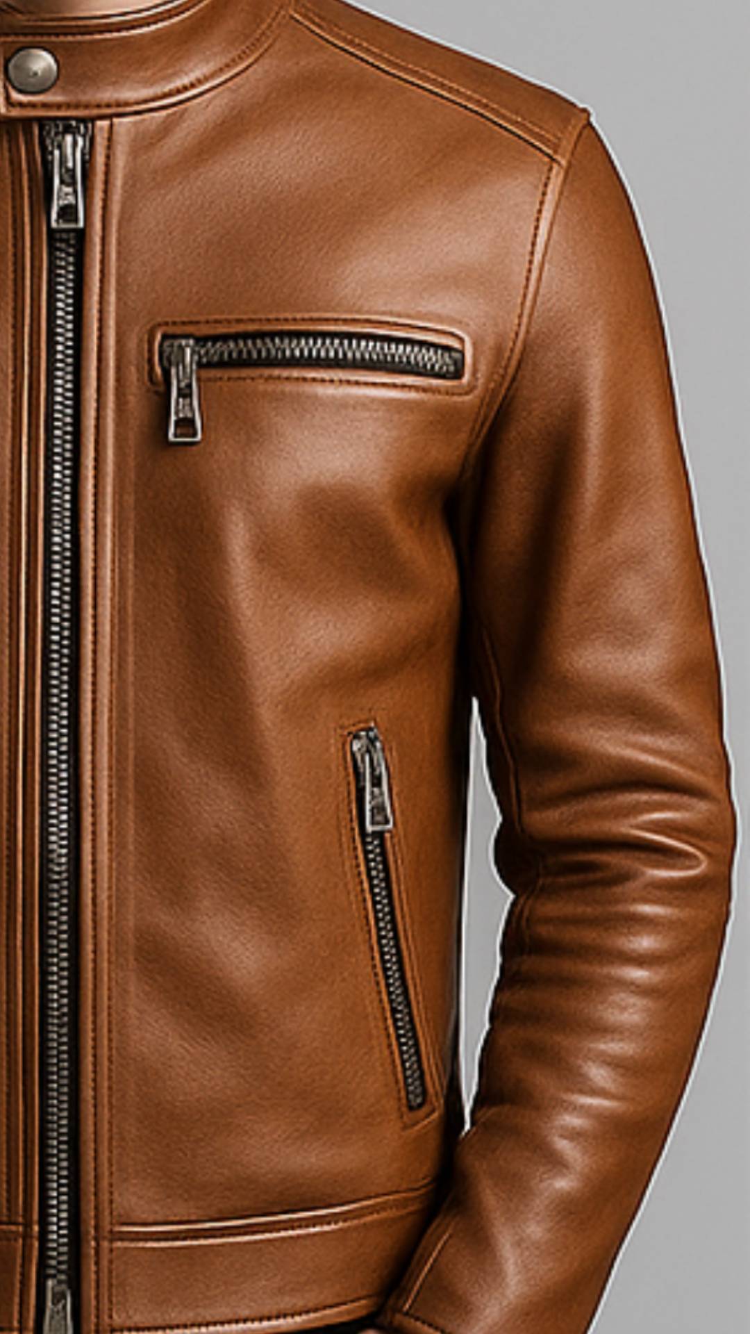Riley Leather Brown Jacket – Men’s Premium Brown Leather Jacket