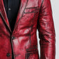 Rory Red Leather Blazer - Leather Blazer for Men Red