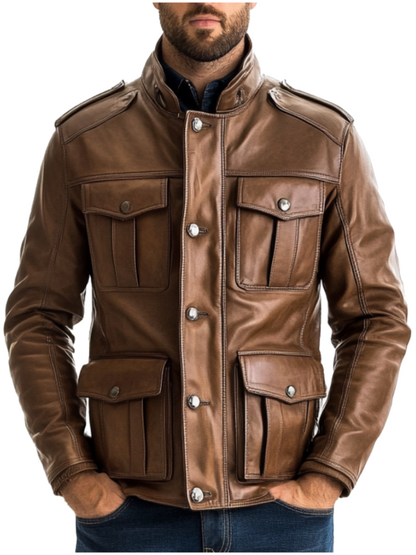 Rowan Leather Brown Jacket – Men Leather Jacket Brown