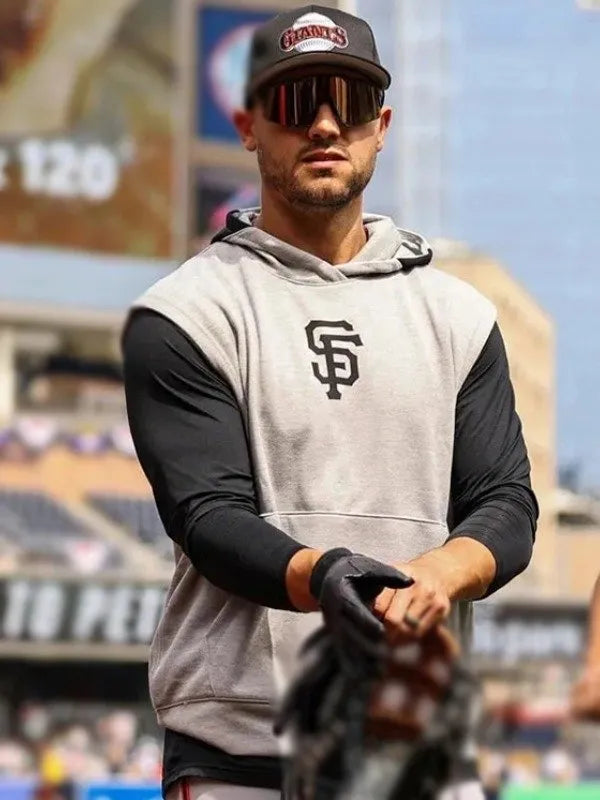 SF Giants Grey Sleeveless Hoodie – Grey Pullover Fleece (Recreated Edition)