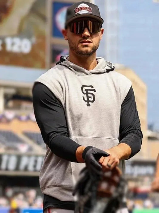 SF Giants Grey Sleeveless Hoodie – Grey Pullover Fleece (Recreated Edition)