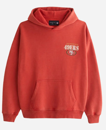 NFL Abercrombie San Francisco 49ers Graphic Popover Red Hoodie