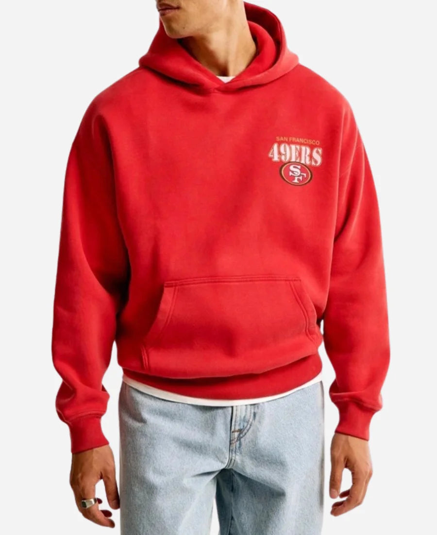 NFL Abercrombie San Francisco 49ers Graphic Popover Red Hoodie