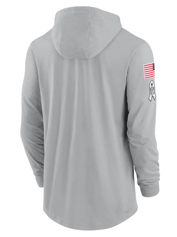 2024 San Francisco 49ers Salute to Service Long Sleeve Hooded T-Shirt