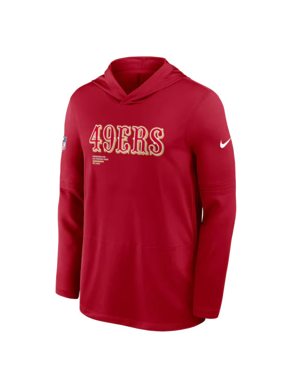San Francisco 49ers Sideline Performance Long Sleeve Hoodie T-Shirt (Recreated Edition)