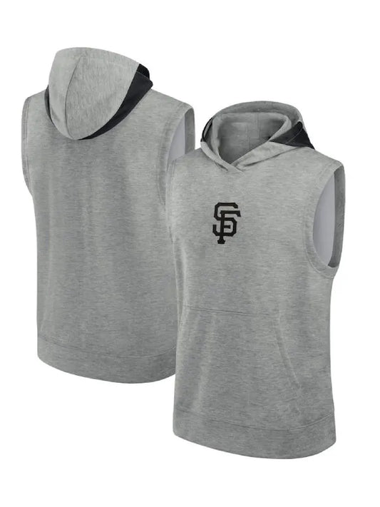 SF Giants Grey Sleeveless Hoodie – Grey Pullover Fleece (Recreated Edition)