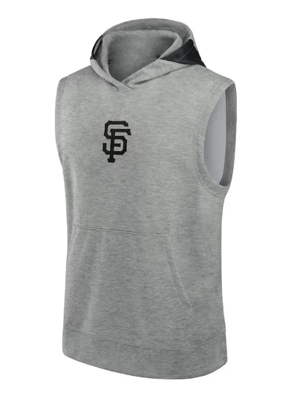 SF Giants Grey Sleeveless Hoodie – Grey Pullover Fleece (Recreated Edition)
