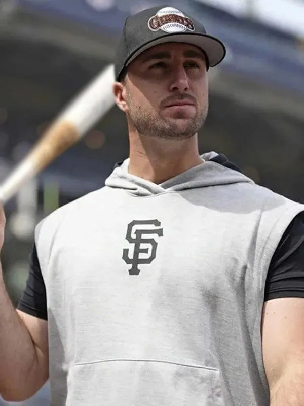 SF Giants Grey Sleeveless Hoodie – Grey Pullover Fleece (Recreated Edition)