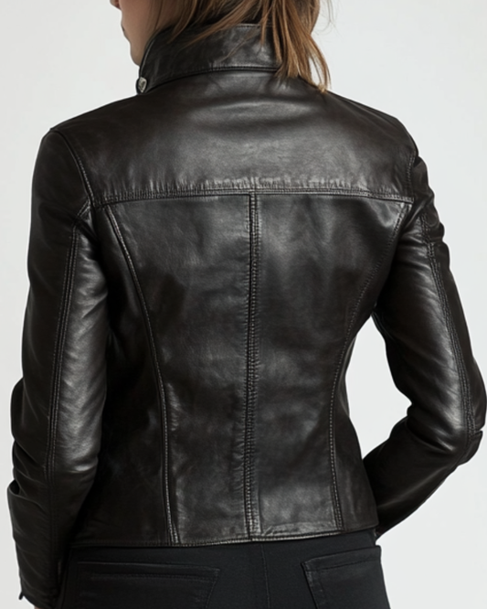 Sienna Leather Black Jacket – Women’s Leather Jacket (Black)