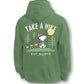 iot Society Peanuts Snoopy Take a Hike Hoodie – Green Fleece Pullover (Recreated Edition)