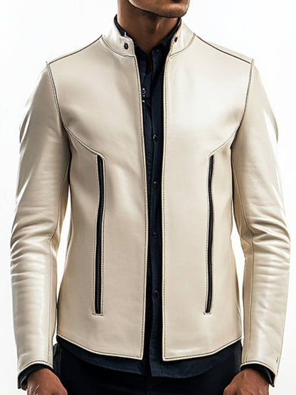 Sonny White Leather Jacket – Men’s Premium White Leather Jacket