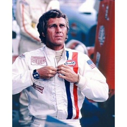 Le Mans Steve McQueen Gulf Racing White Jacket for Men
