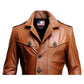 Tan Brown Leather Coat For Men