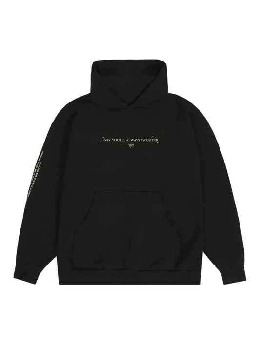 Say You’ll Always Wonder Black Hoodie – Taylor Swift TTPD Fleece Pullover (Recreated Edition)