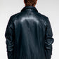 Blouson en Cuir Steve McQueen x Le Mans Terrence Bleu Marine Homme