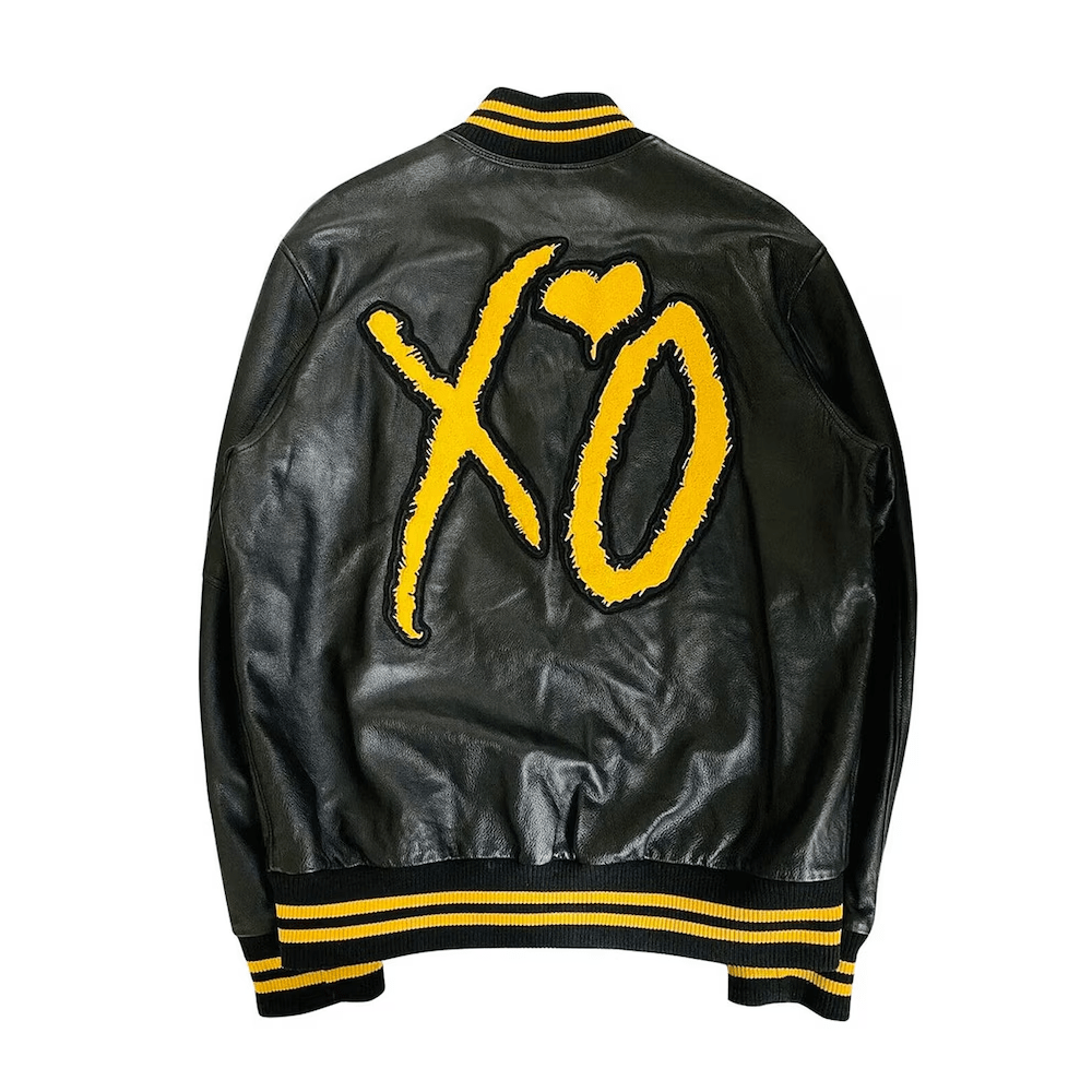 The Weeknd Xo Jackets Black & Yellow Leather Varsity Jacket