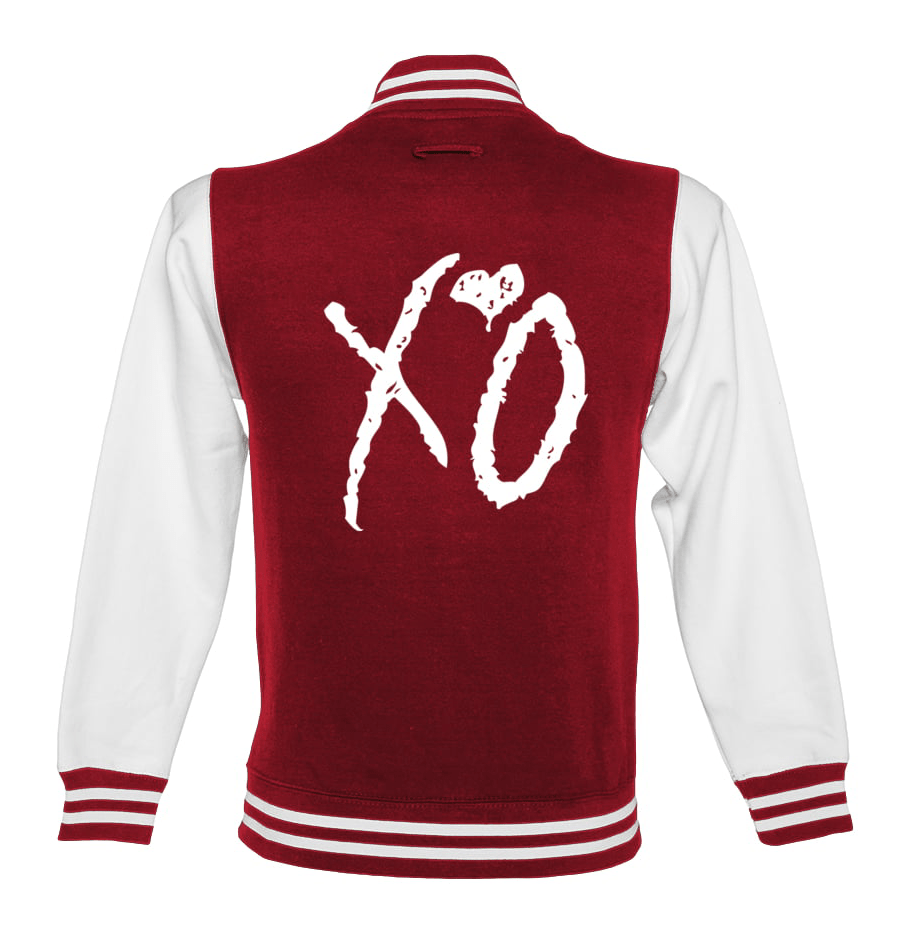 The Weeknd Xo Jackets Red & White Wool Varsity Jacket