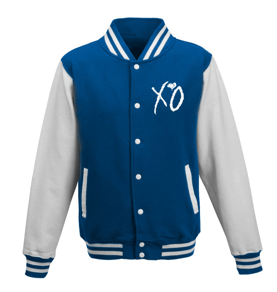 The Weeknd Xo Jackets Royal Blue  & White Wool Varsity Jacket
