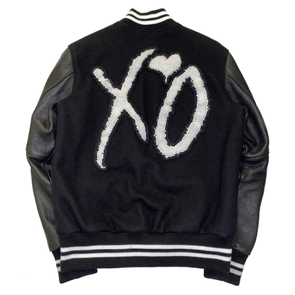 The Weeknd Xo Jackets Tour Black Wool & Leather Varsity Jacket
