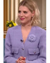 This Morning 2025 Lucy Boynton Lilac Wool Tweed Jacket – Refined Elegance with Modern Flair